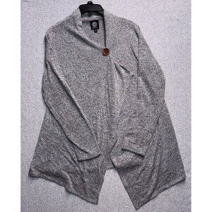 Bobeau Gray One-Button Long Sleeve Cardigan - Women’s Size M - Lightweight